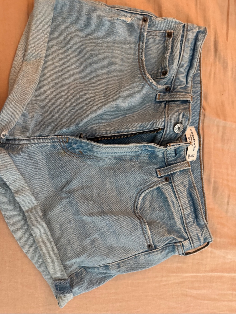 Abercrombie & Fitch Light Blue Denim High-Rise Shorts